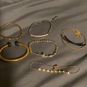 Bundle of gold bracelets